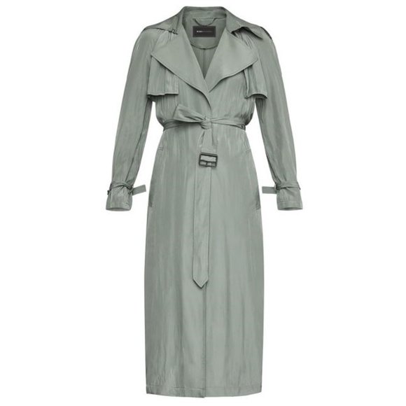 *NWT* BCBG MaxAzria “Celina” Draped Kelly Green Belted Trench Coat XXS - Picture 4 of 15